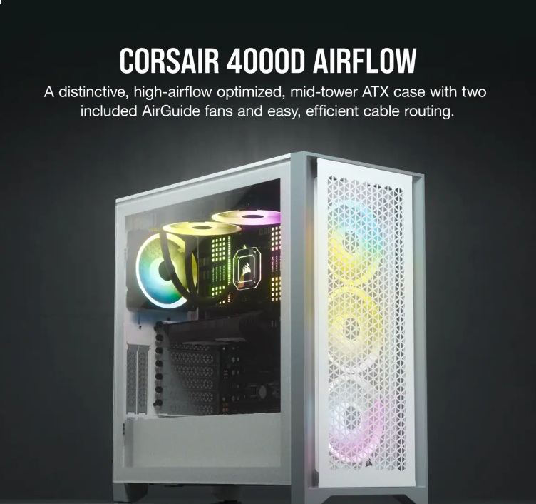 Corsair 4000d Airflow Mid Tower Atx Case White