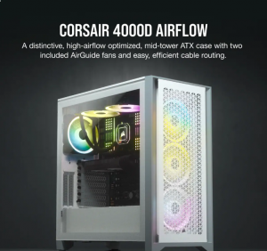 Corsair 4000D AirFlow Mid-Tower ATX Case (White)
